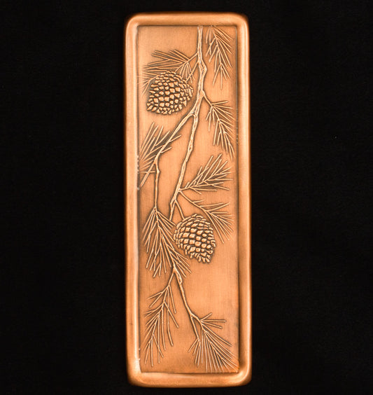 Pinecone Tile, Copper, Handmade Tile, 3" x 9" x 1/4", PCT39