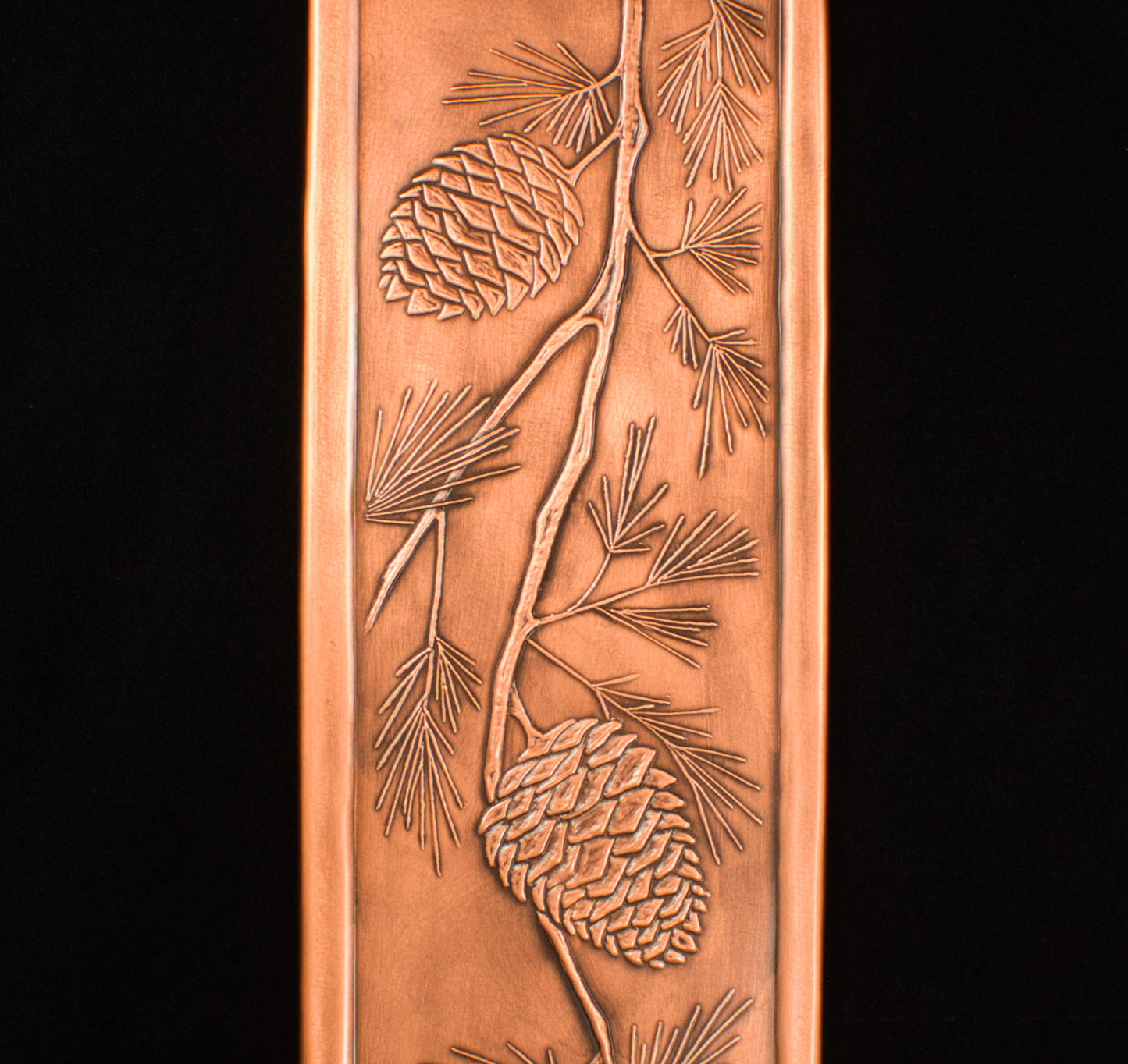 Large Pinecone Tile, 6" x 18" x 3/8", Copper, Handmade