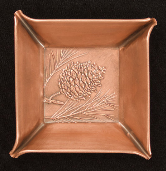 Handmade Pinecone Tray, 4" x 4", PCR44