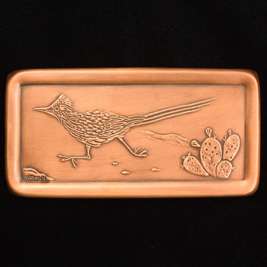 Roadrunner Tile, Copper, Handmade Tile, 3" x 6" x 1/4"
