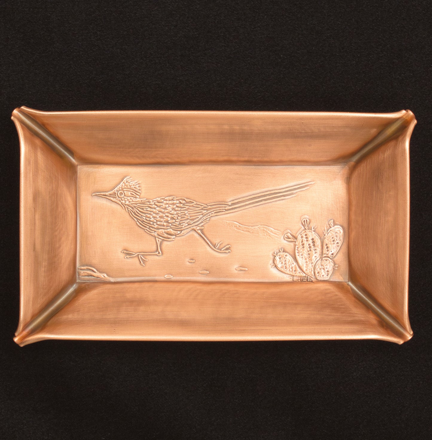Roadrunner Valet Tray, Copper, Handmade, 4" x 7" x 7/8"