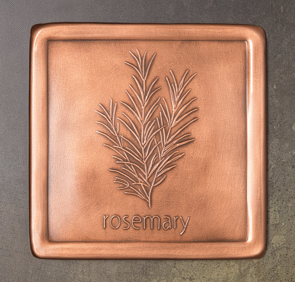 Rosemary Tile, Copper, Handmade Tile, 6"x 6" 1/4", ROT66