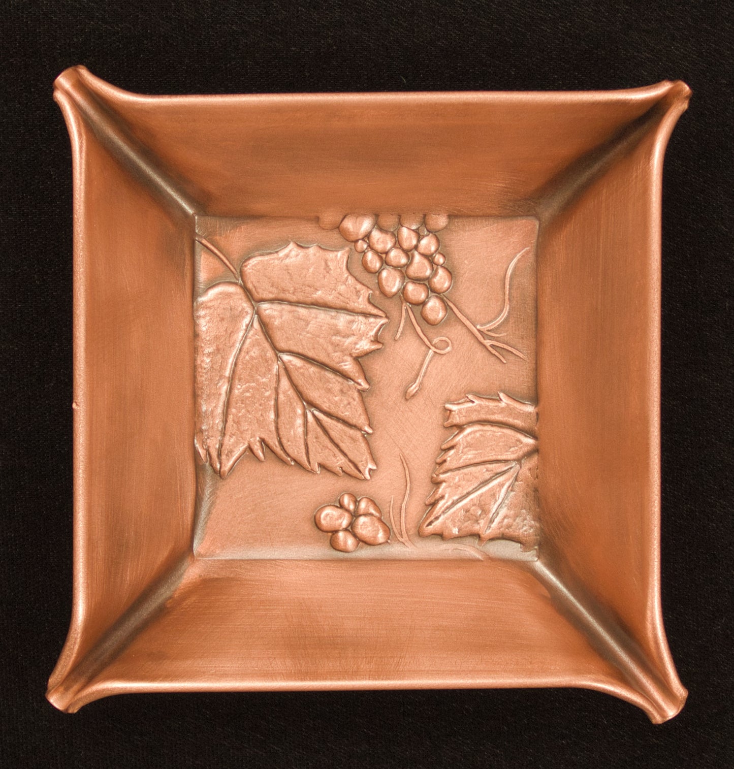 Vineyard, Grapes, Catchall/Jewelry Tray, Copper, Handmade, 4" x 4", VYR44