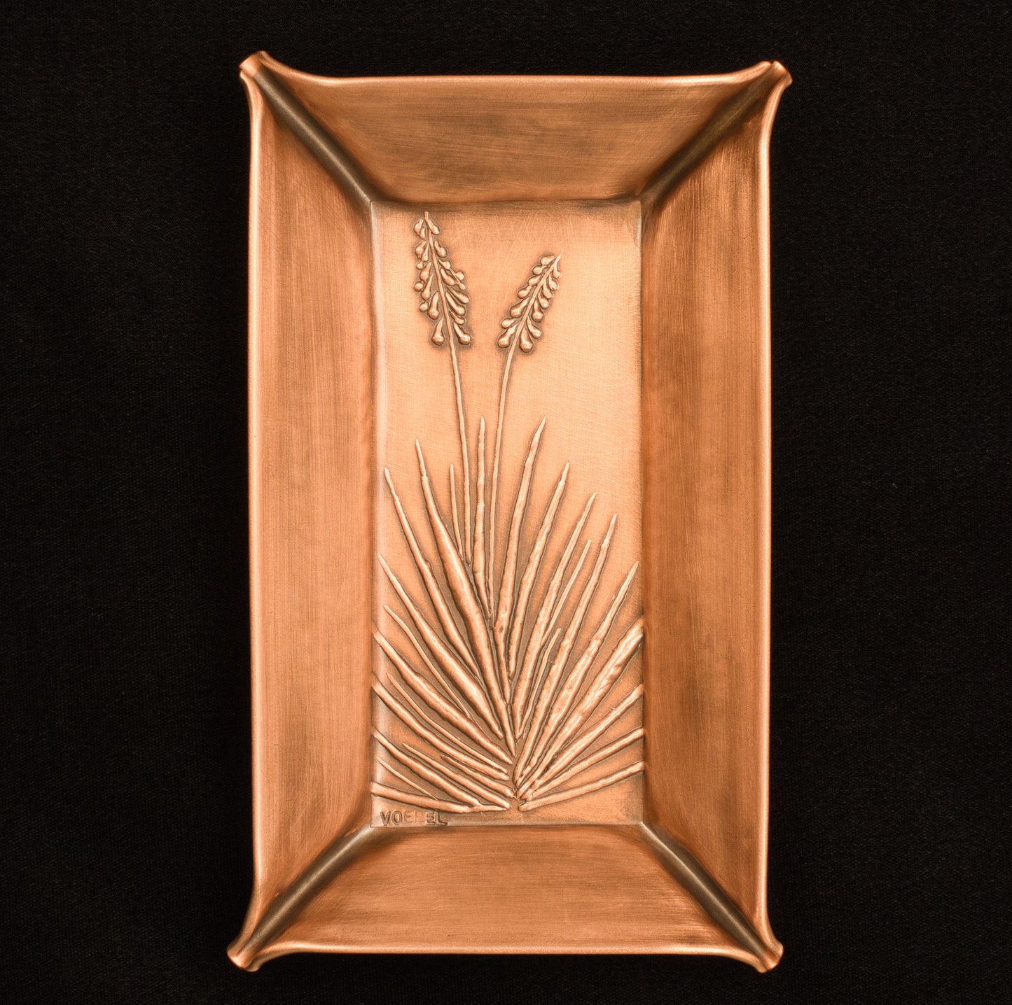 Yucca Plant Valet Tray, Copper, Handmade, 4"x 7"x 7/8"