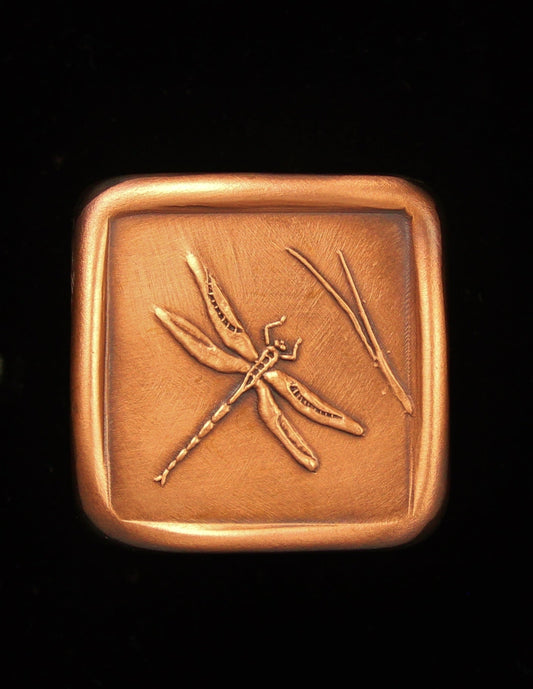 Dragonfly Knob, Copper, Design "B", 1.5" x 1.5"