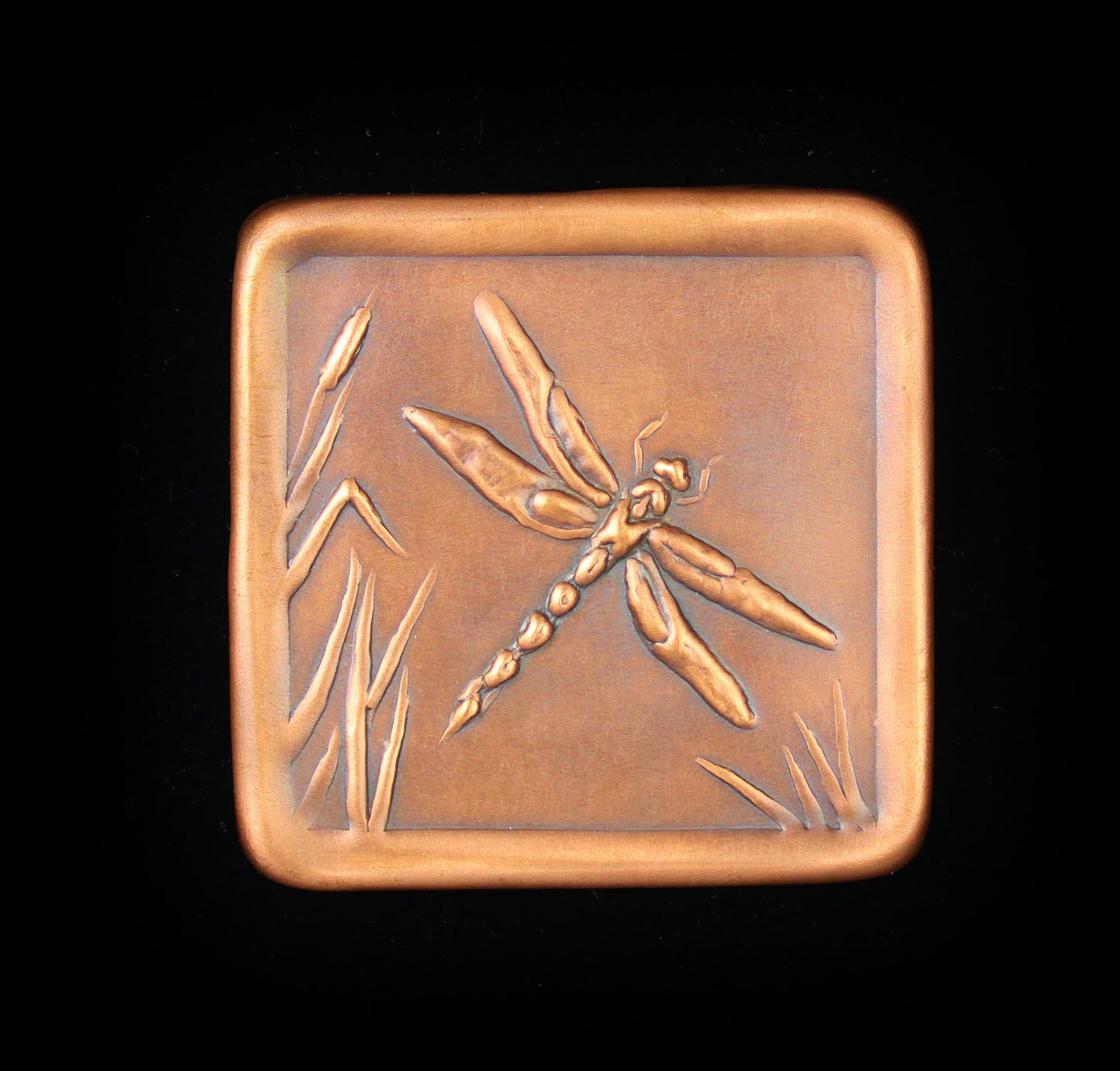 Dragonfly Copper Tile, 3" x 3" x 1/4"