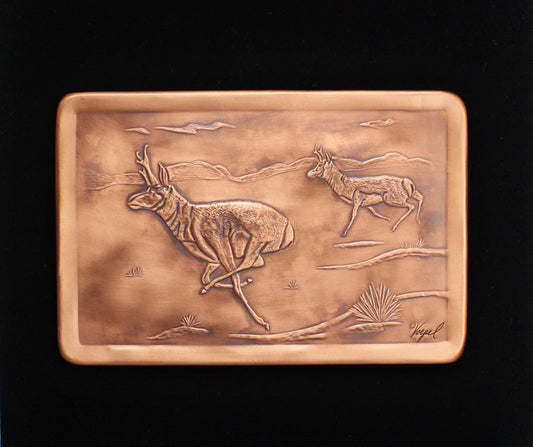 Pronghorn, Antelope Copper Tile, 6" x 9" x 1/4"