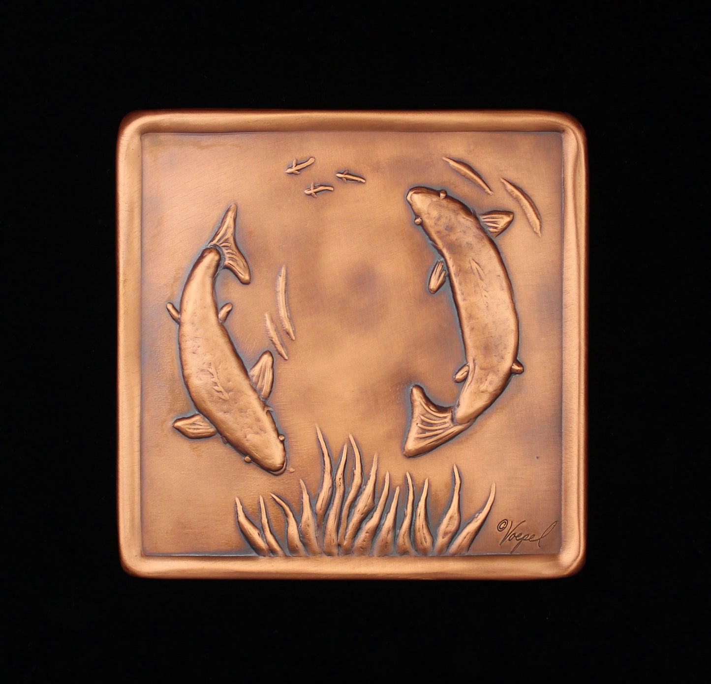 Fish Copper Tile, 6" x 6" x 1/4"