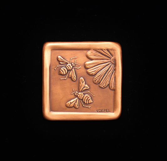 Bee Copper Tile, 3" x 3" x 1/4"