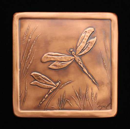 Dragonfly Copper Tile, 6" x 6" x 1/4"