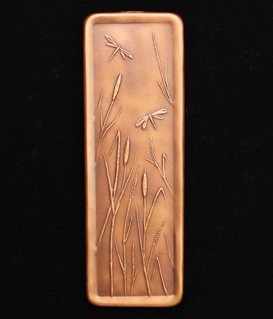 Dragonfly Copper Tile, 3" x 9" x 1/4"