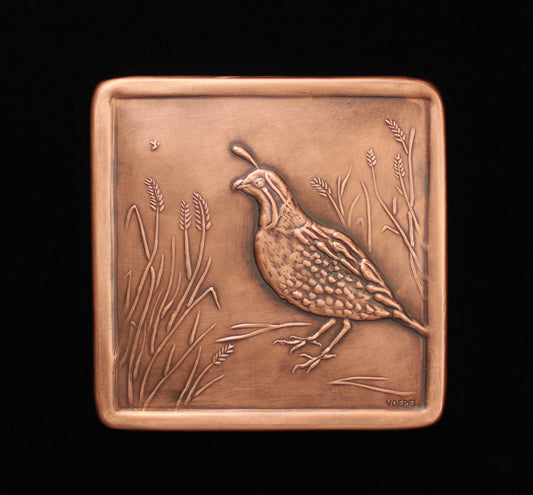 Quail Copper Tile, 6" x 6" x 1/4", QUT66