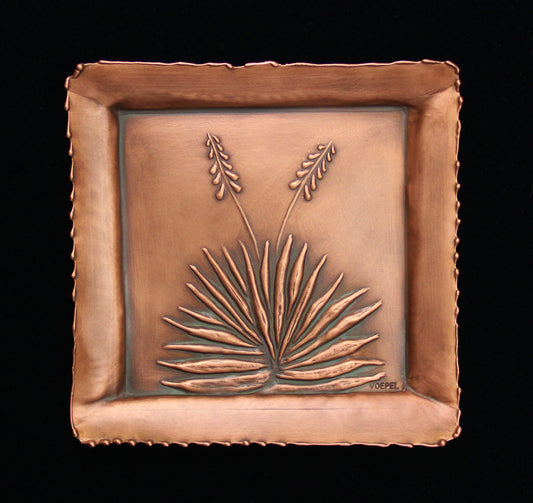 Yucca Copper Art Tile/Tray, 7" x 7"