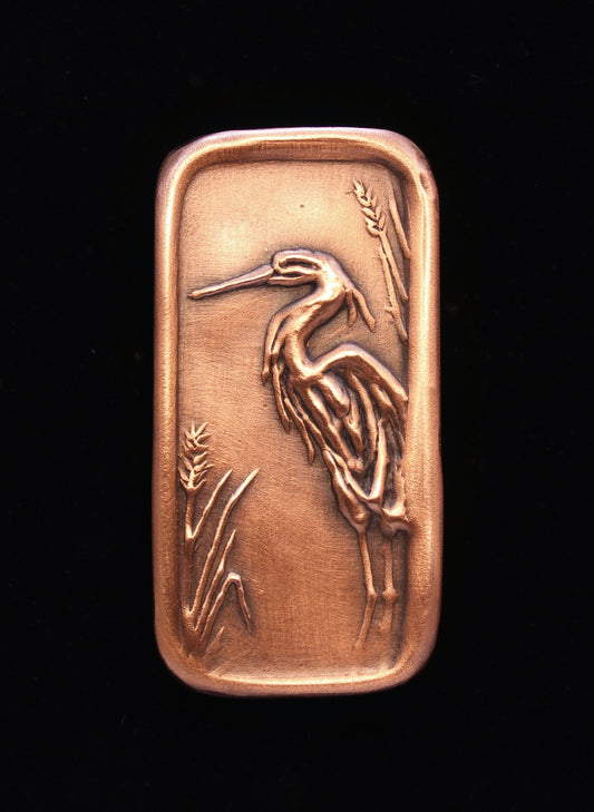 Blue Heron Cabinet Pull, Facing Left, 1.5" x 3"