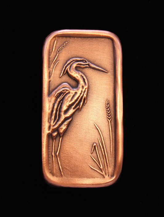 Blue Heron Cabinet Pull, Facing Right, 1.5" x 3"