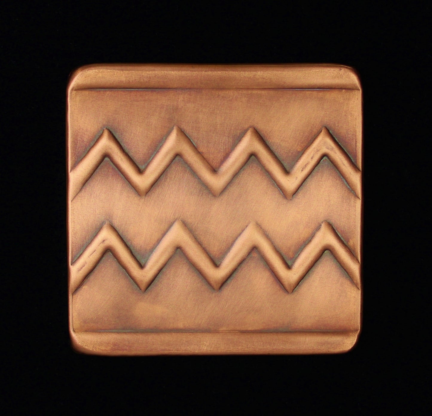 Southwest Tile, Zig-Zag, Copper, 6"x 6" x 1/4""