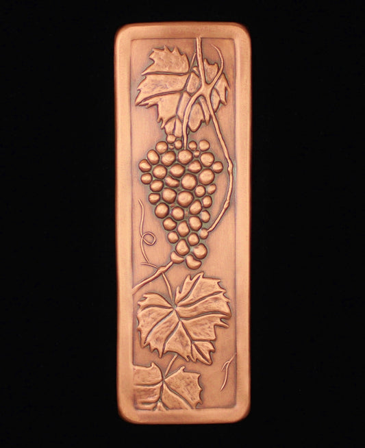 Vineyard Tile, 1 Grape Cluster, Copper, 3"x 9" x 1/4"