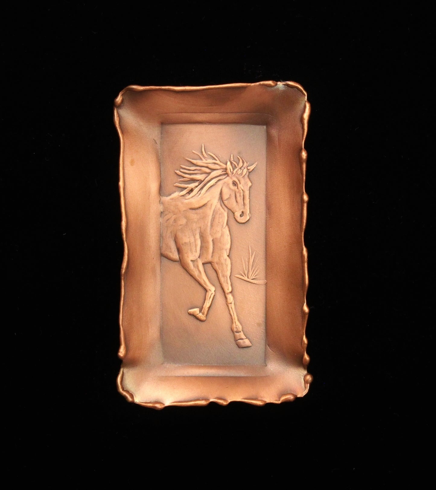 Horse Copper Mini Tray, 2" x 3.5", Facing Right