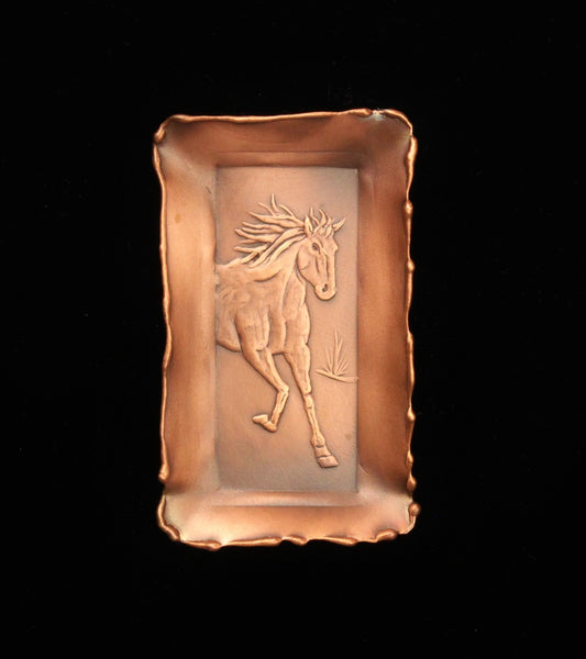 Horse Copper Mini Tray, 2" x 3.5", Facing Right