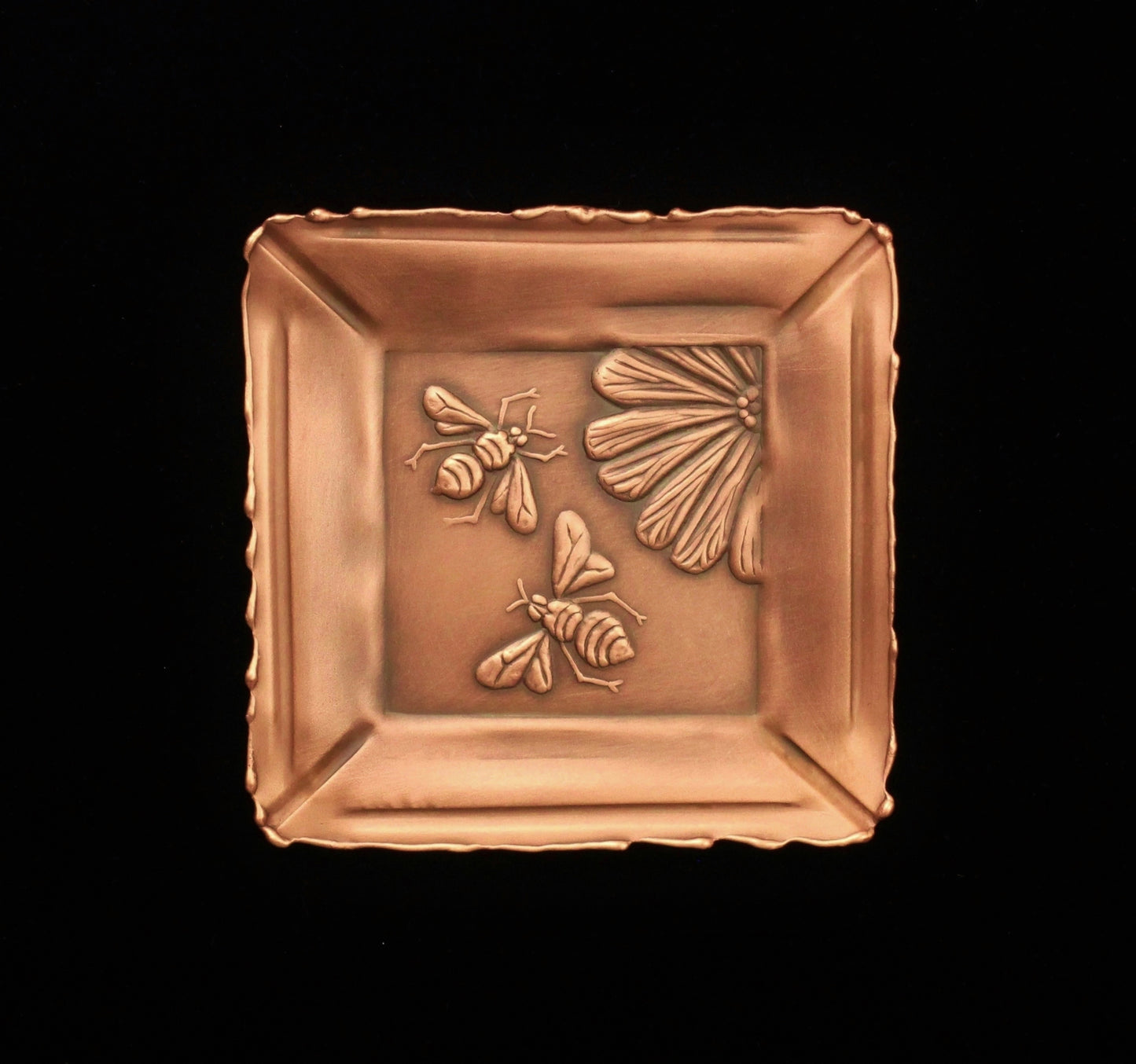 Bee Copper Art Tile/Tray, 4" x 4"