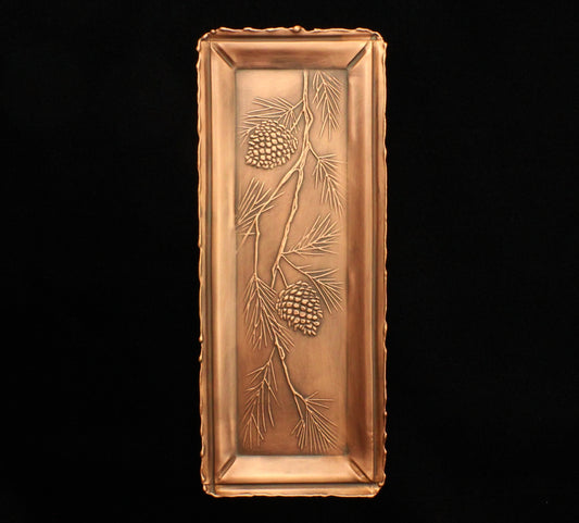 Pinecone Copper Art Tile/ Tray, 4" x 10"